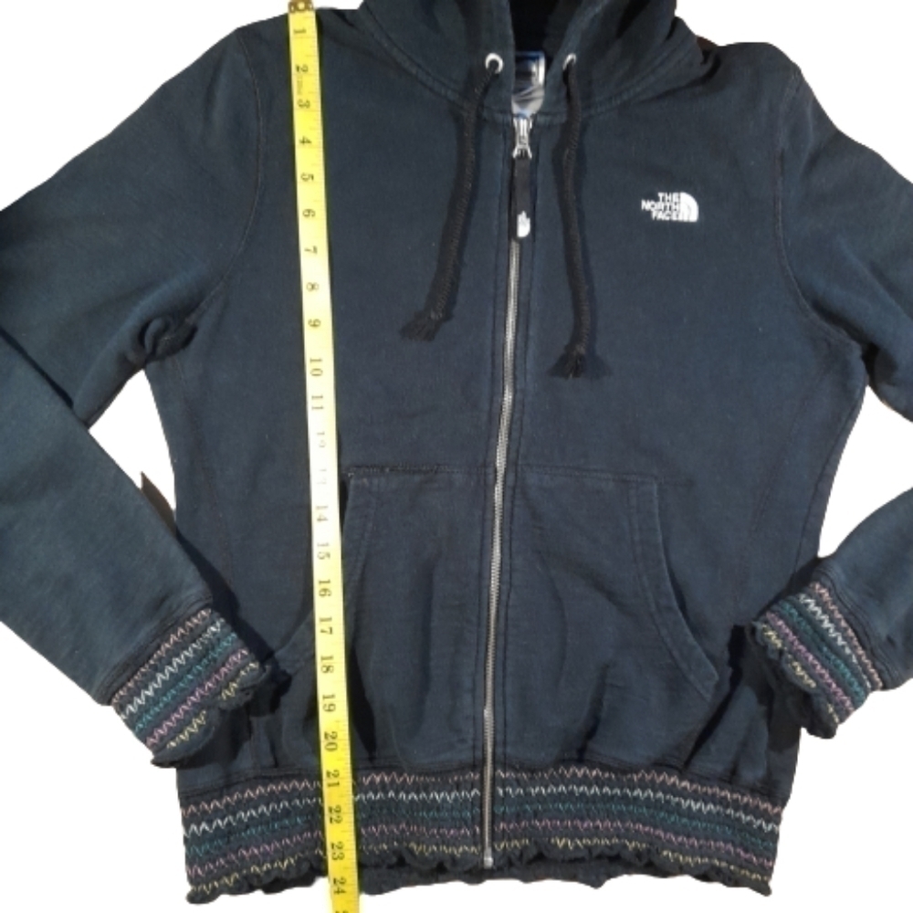 THE NORTH FACE Hoodie RARE Embroidered Size Medium black - Picture 8 of 13